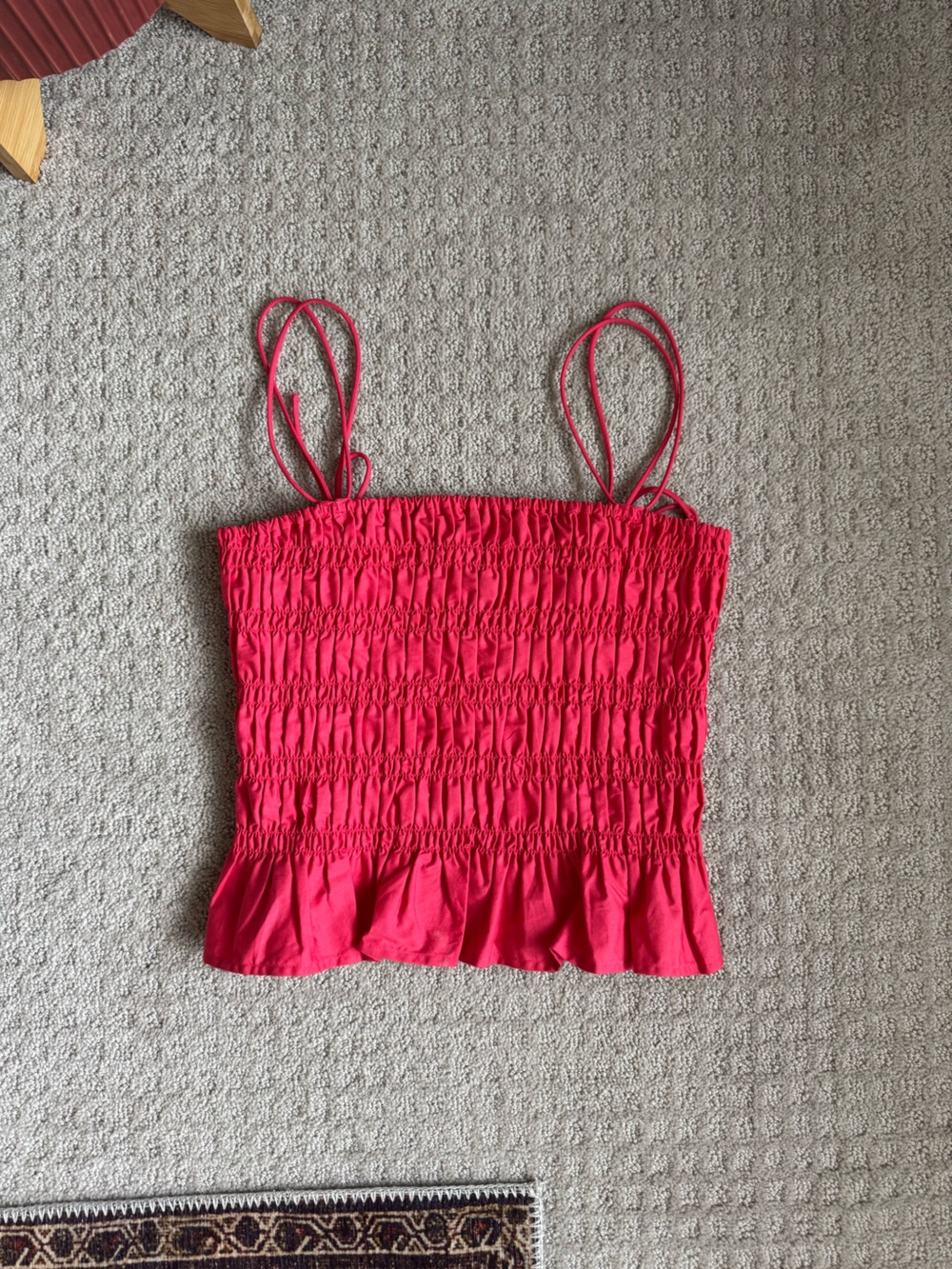 H&M Coral / Red / Pink Smocked Tank Top